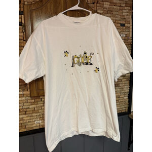 Vintage 90’s “get Lucky” Golf Gold Embroidered Bedazzled Cotton Tshirt Size XL